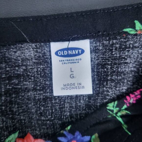 Old Navy Womens Floral Top Black Size Large Boho Long Sleeve Feminine Flowy - Picture 4 of 7